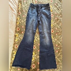 American Eagle Outfitters Dark Blue Flare Jeans 14 x Long